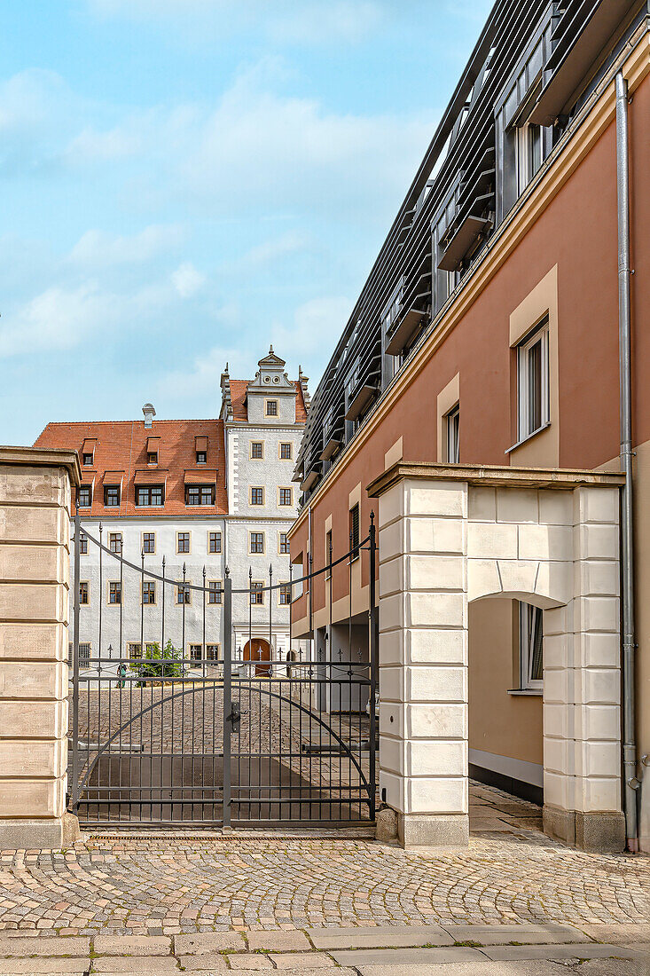 Eingang zum Schloss Osterstein in Zwickau, Sachsen, Deutschland