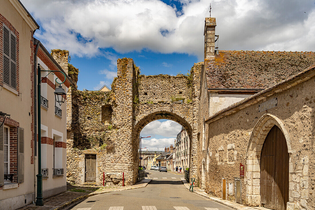  The Porte Saint Roch gate in Bonneval, Centre-Val de Loire, France, Europe 