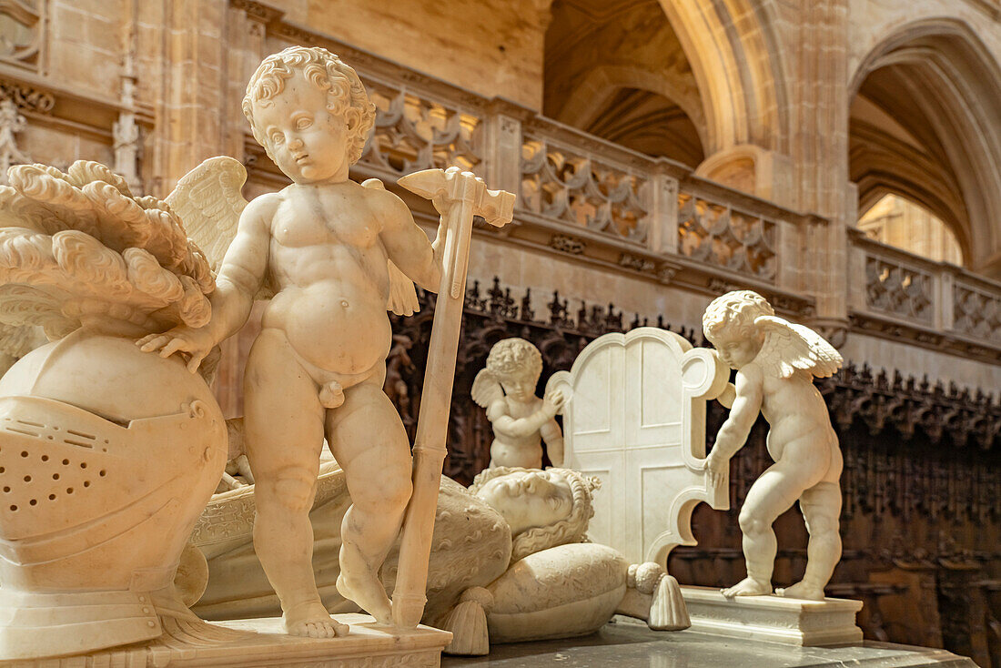 Grabmal Philiberts des Schönen, Herzog von Savoyen in der Klosterkirche des Königlichen Kloster Brou in Bourg-en-Bresse, Frankreich, Europa