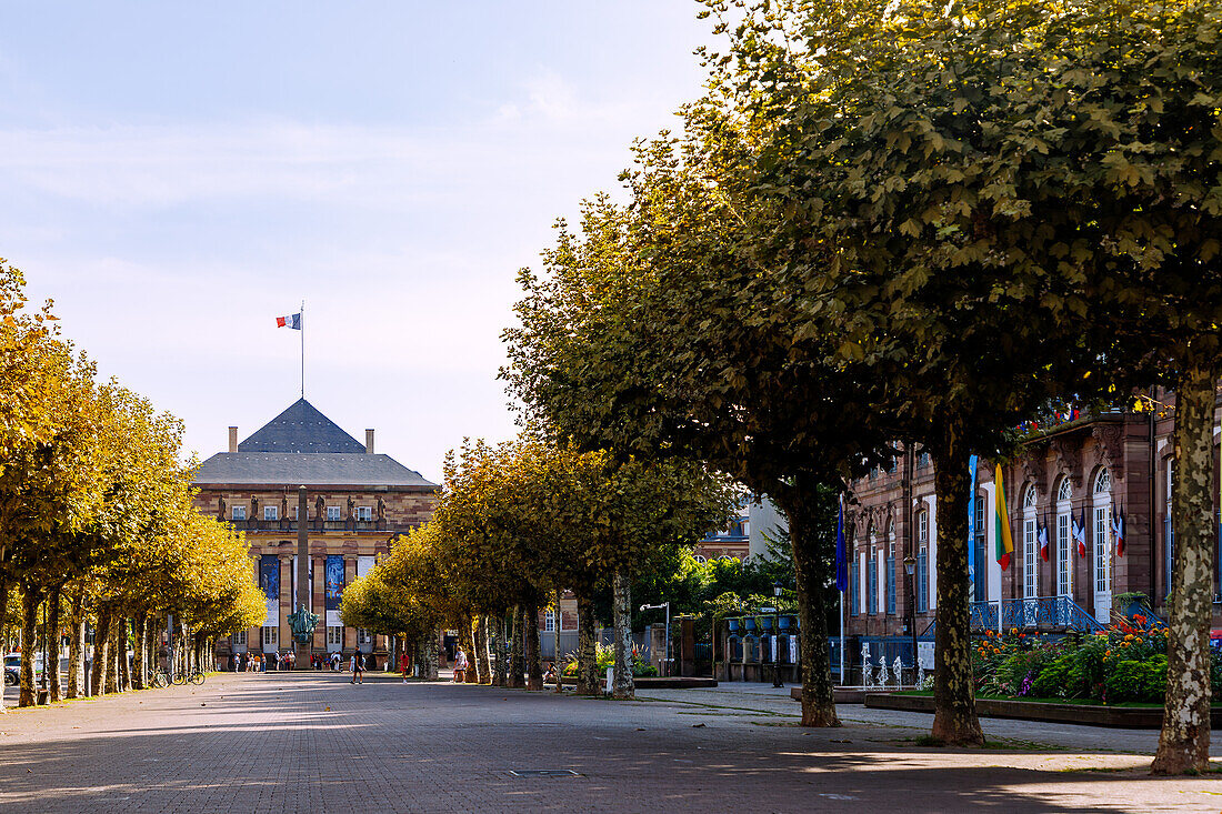  Place Broglie with Hôtel de Ville (Town Hall) and view of the Opera (Opera) in Strasbourg in the Bas-Rhin department in the Grand Est region in Alsace in France 