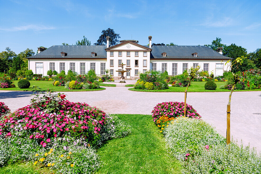  Parc de l&#39;Orangerie and Pavillon de Josephine in the Quartier Européen (European Quarter) in Strasbourg in the Bas-Rhin department in the Grand Est region in Alsace in France 