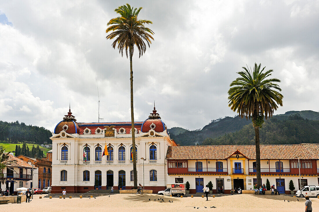 main square of Zipaquira, Cundinamarca department, Savannah of Bogota, Colombia, South America