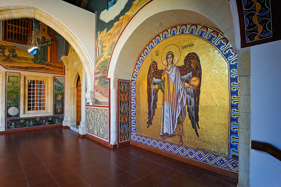 Mosaiken im orthodoxen Kloster Kykkos, bei Pedoulas, Bezirk Nikosia, Troodos-Gebirge, Zypern