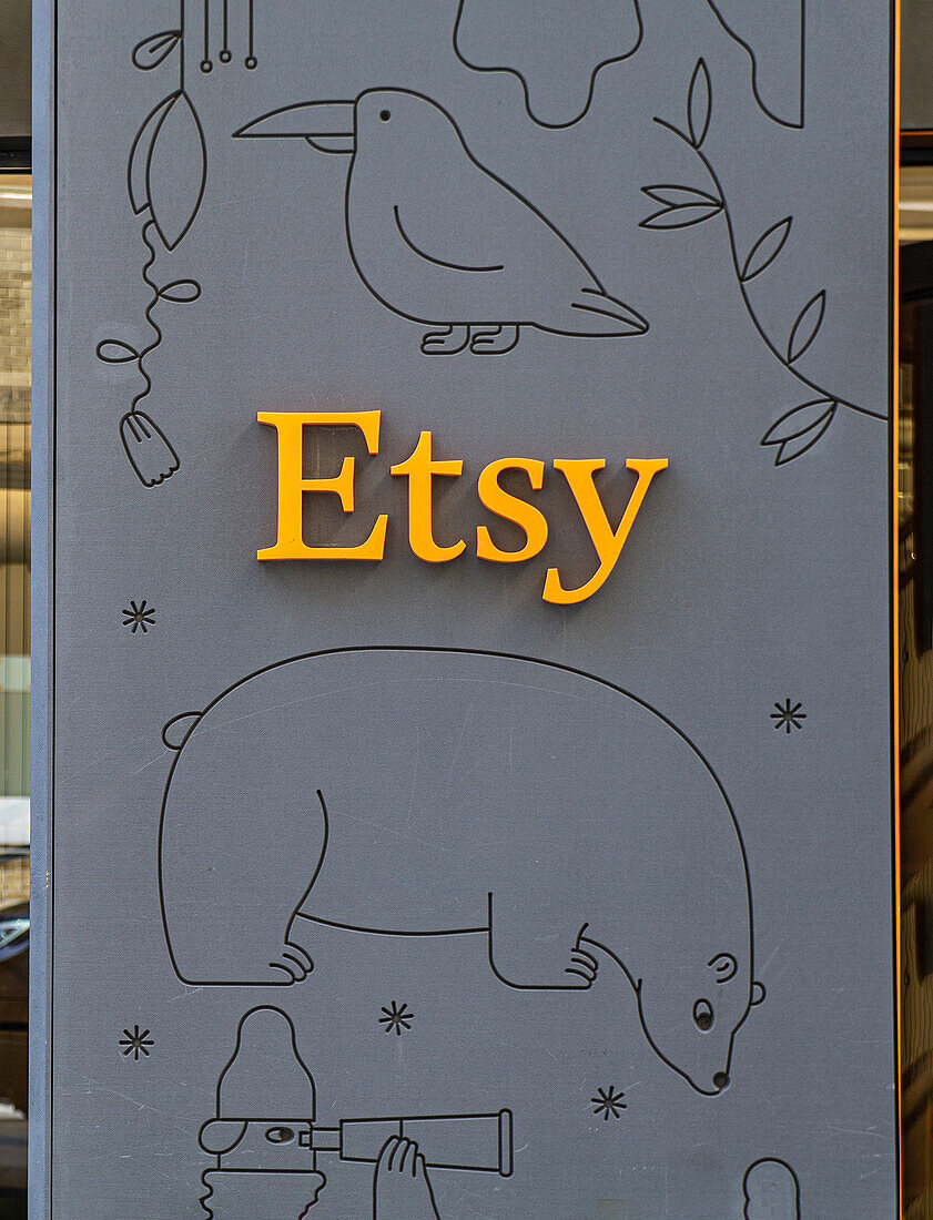 Etsy corporate office and sign, building exterior, close-up detail, Brooklyn, New York City, New York, USA