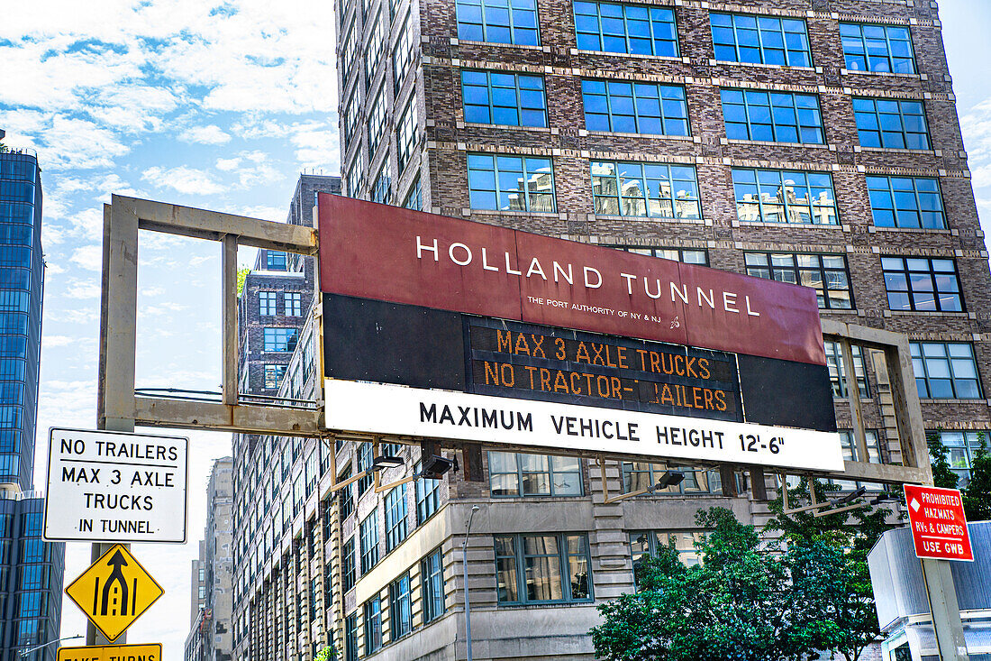 Holland Tunnel entrance, New York City, New York, USA