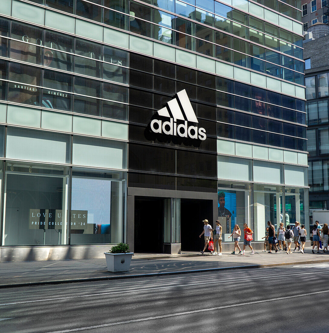 Adidas store, building exterior, New York City, New York, USA