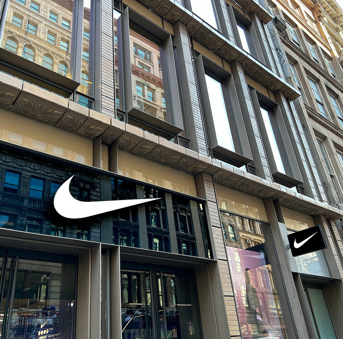 Nike store, building exterior, New York City, New York, USA