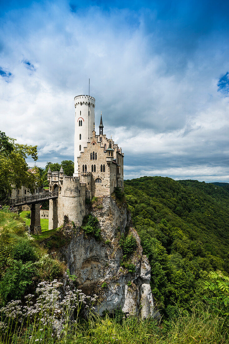  Lichtenstein Castle, Honau, Swabian Alb, Baden-Württemberg, Germany 