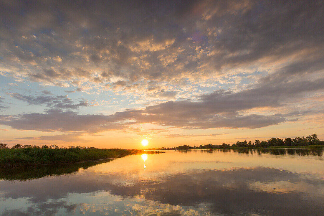  Sunset over the Oder, Oderbruch, Brandenburg, Germany 