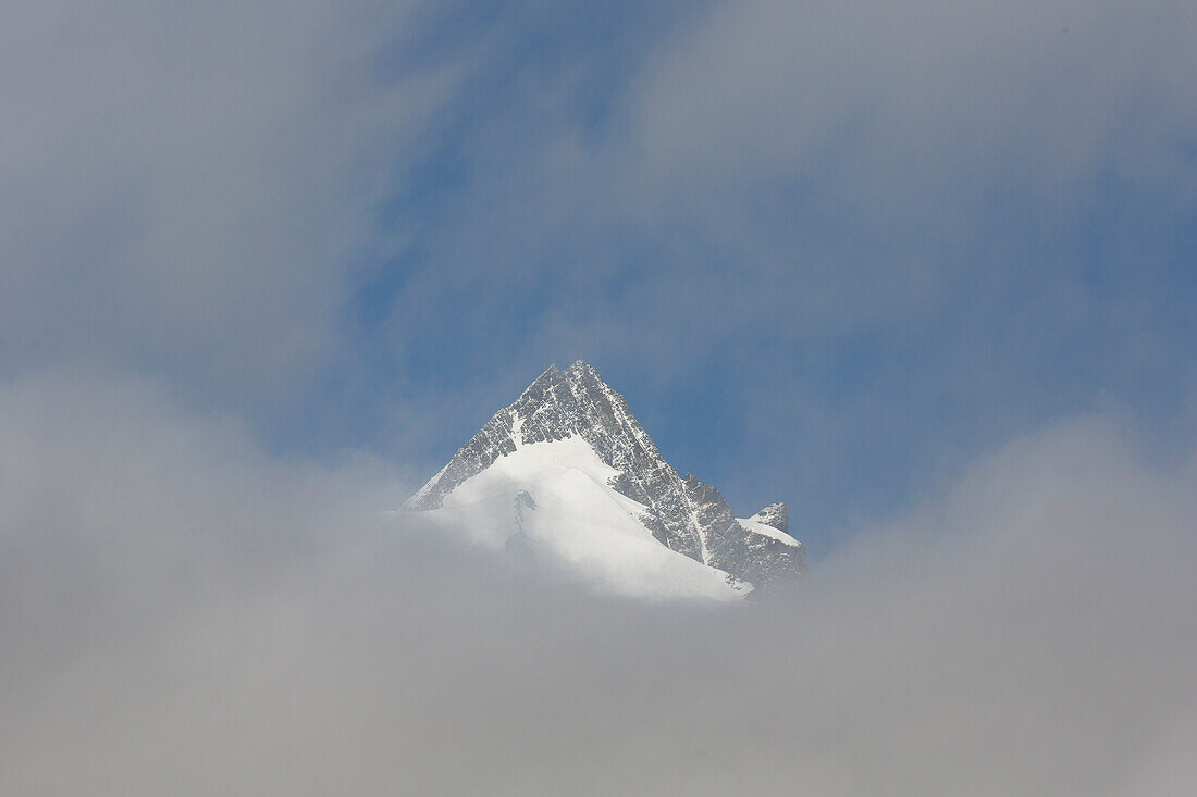  View of the summit of Grossglockner, Hohe Tauern National Park, Carinthia, Austria 