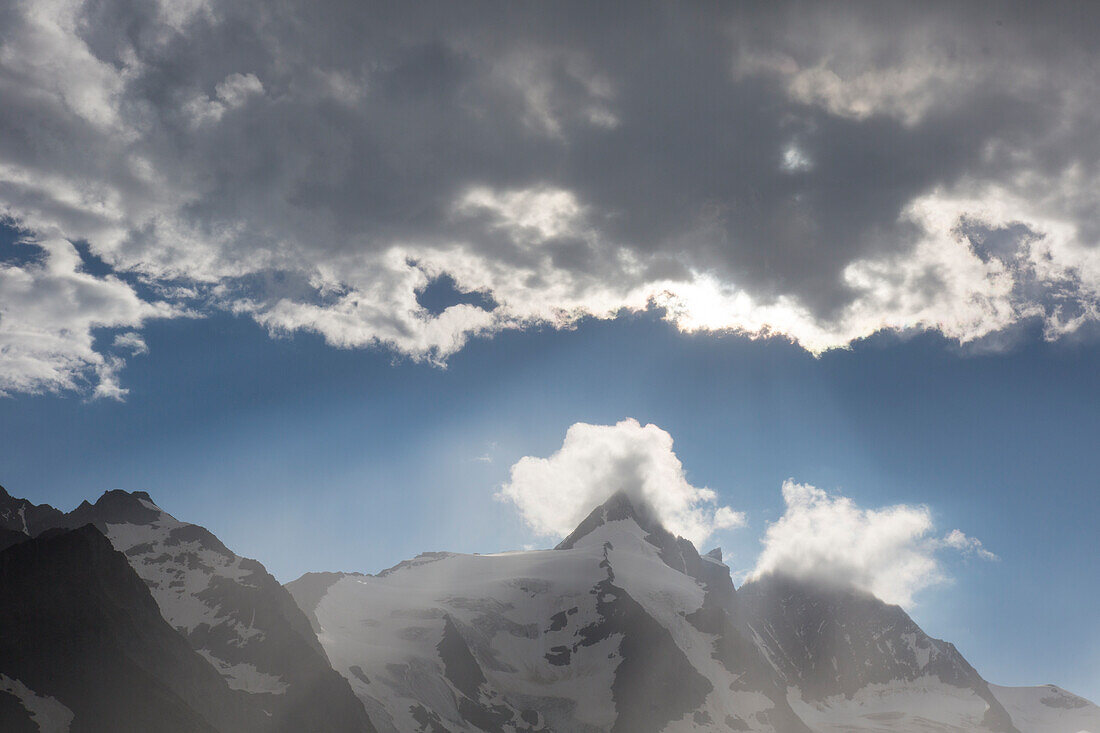  View of the summit of Grossglockner, Hohe Tauern National Park, Carinthia, Austria 