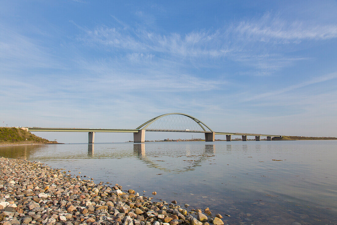  View of the Fehmarnsund Bridge, Fehmarn Island, Schleswig-Holstein, Germany 