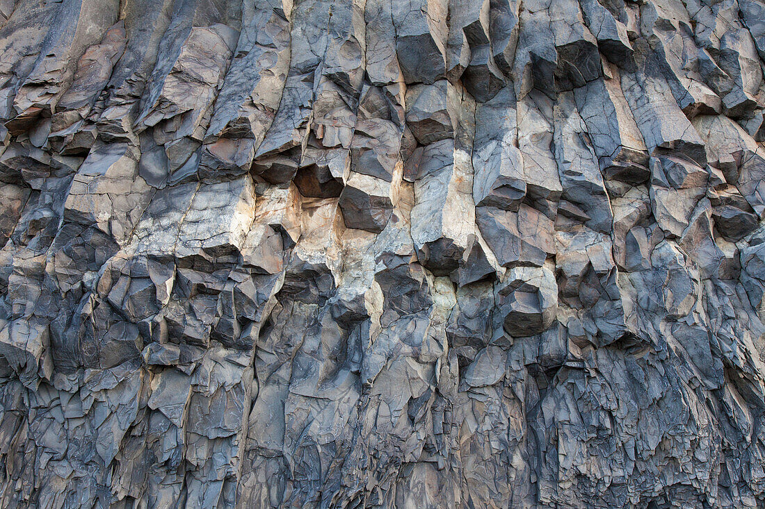  Structures in the basalt rock near Vik, Myrdalur, Iceland 