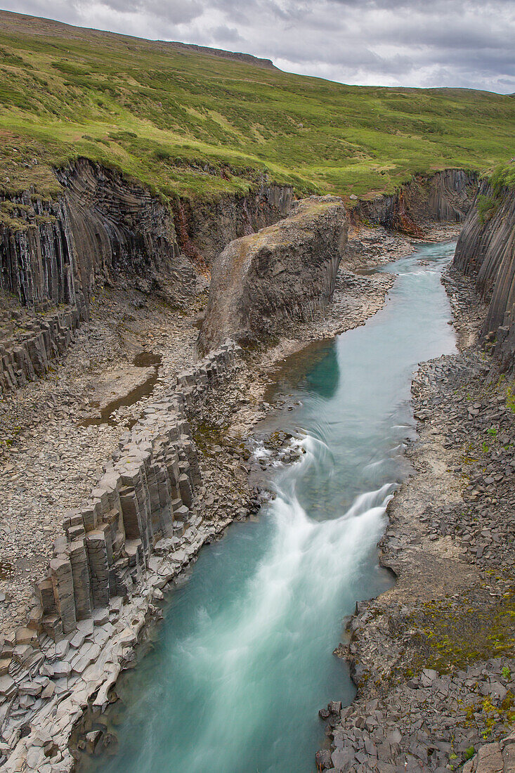 Basaltsäulen am Canyon Studlagil, Austurland, Ost-Island, Island, Europa