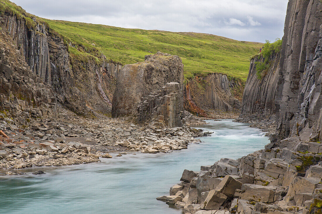 Basaltsäulen am Canyon Studlagil, Austurland, Ost-Island, Island, Europa