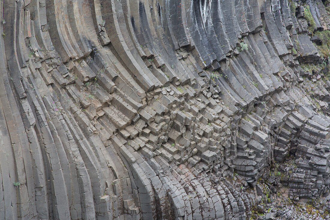 Basaltsäulen am Canyon Studlagil, Austurland, Ost-Island, Island, Europa