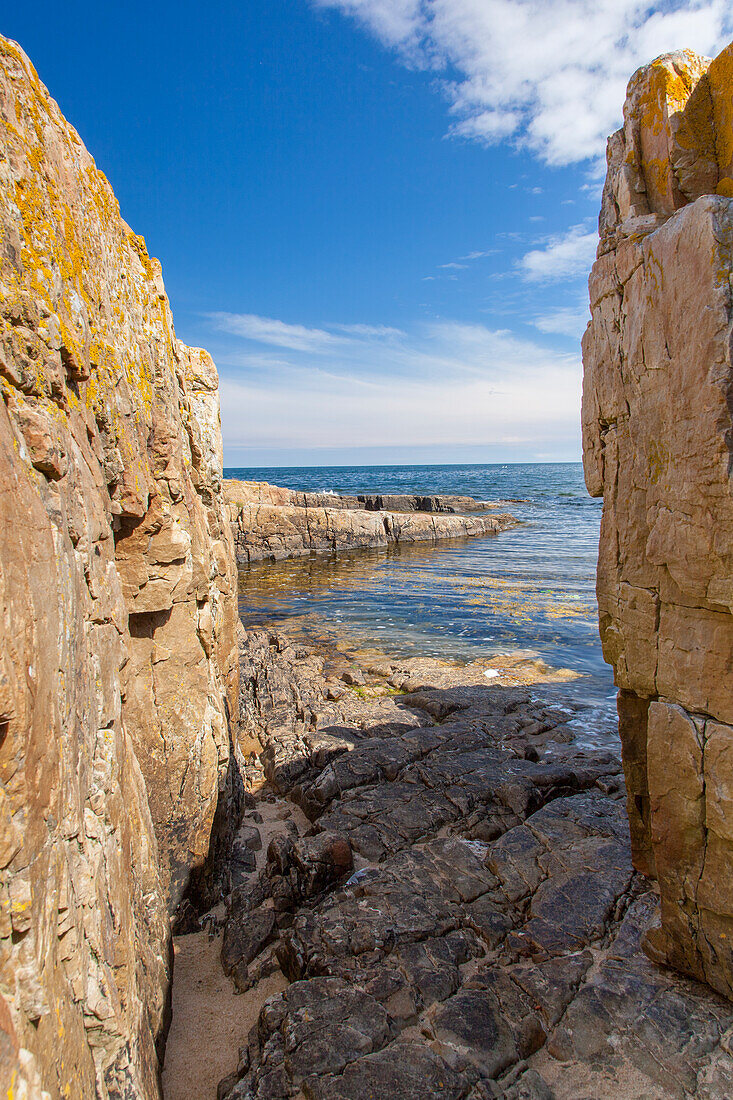  Rock formations at Varhallarna, Oesterlen, Skane, Sweden 