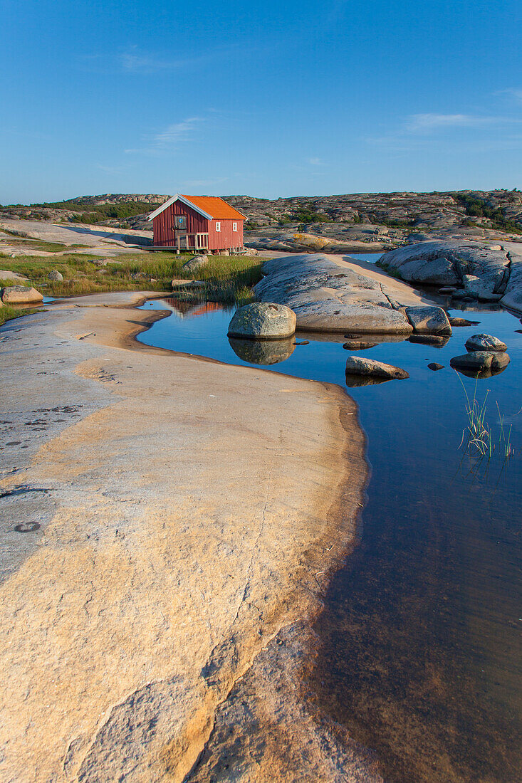  Wooden hut on the Schaerenkueste, Ramsvik, Bohuslaen. Sweden 