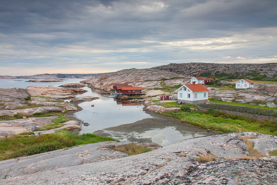  Wooden huts on the Schaerenkueste, Ramsvik, Bohuslaen. Sweden 