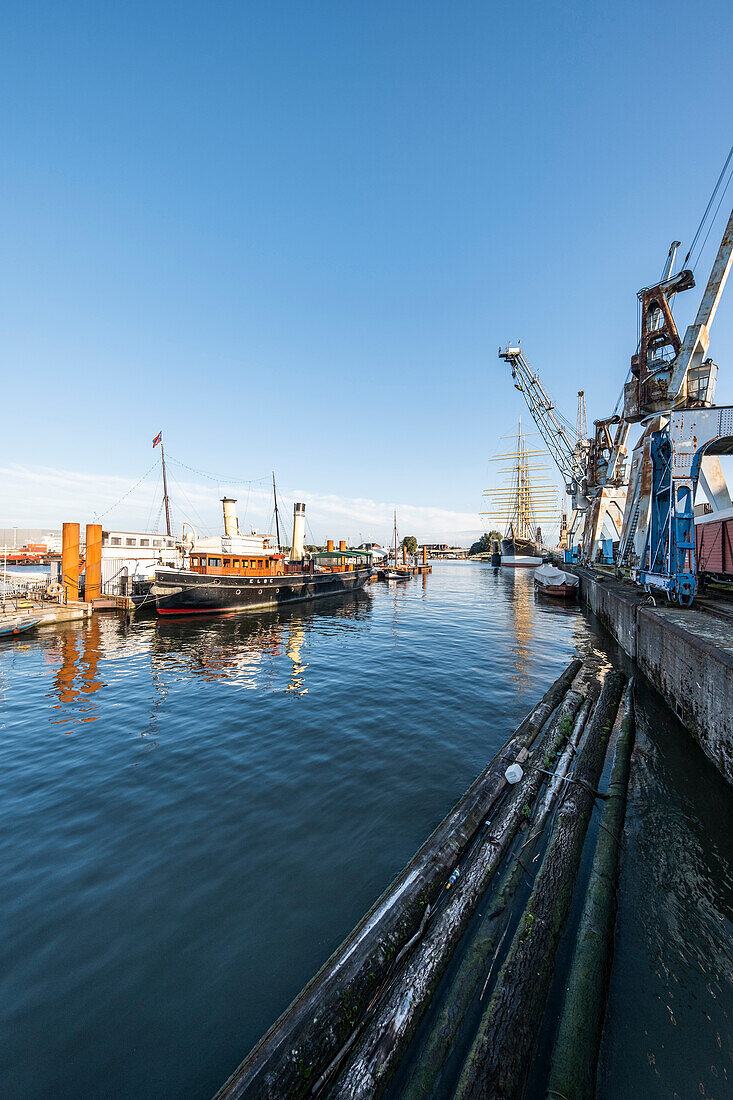 Segelschiff Peking im Hasahafen, Elbe, Hafen Hamburg, Hamburg, Norddeutschland, Deutschland