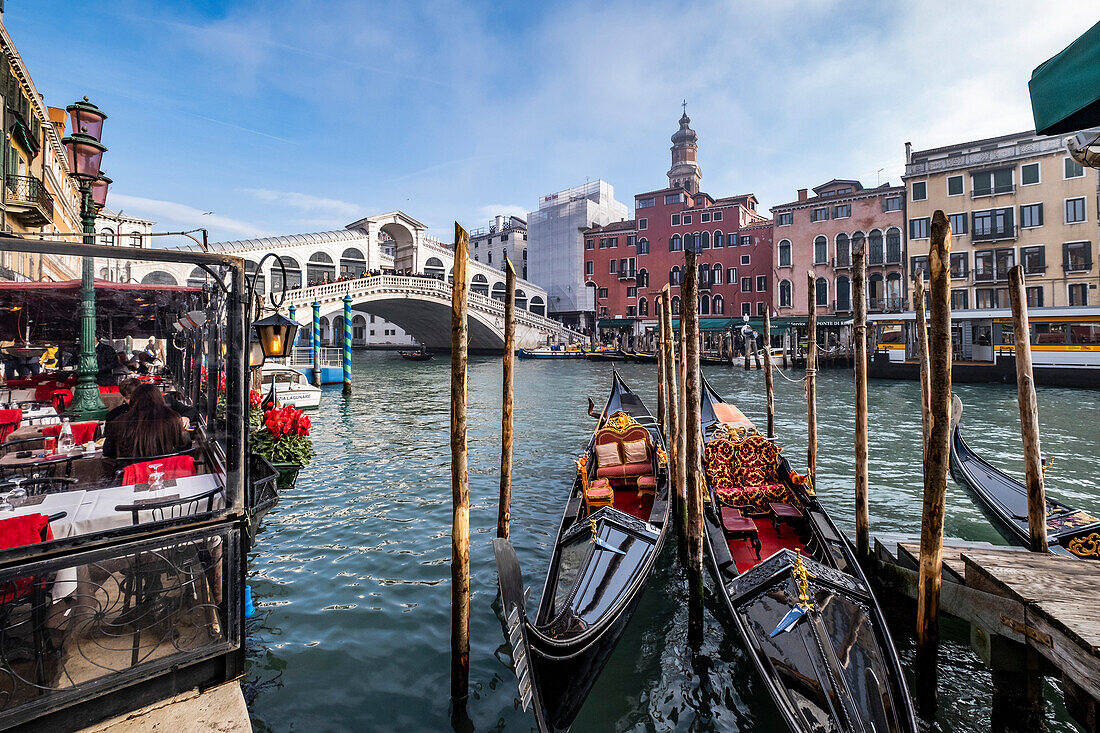  Rialto Bridge and Grand Canal, Venice, Veneto, Italy 