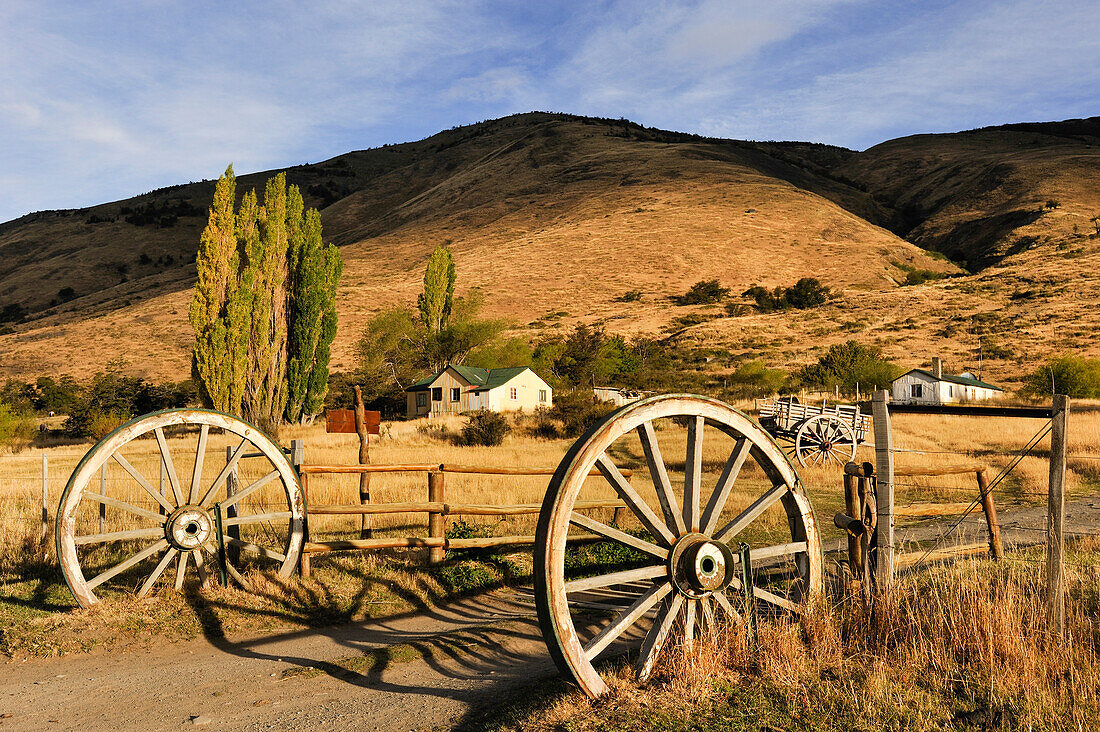 Estancia Nibepo Aike am Ufer des Argentino-See, rund um El Calafate, Patagonien, Argentinien, Südamerika