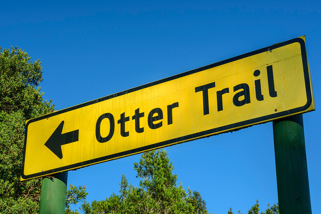 Schild Otter Trail, Storms River, Tsitsikamma Section, Garden Route National Park, Eastern Cape, Südafrika