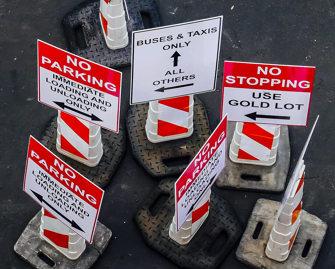  No Parking street signs in Detroit Michigan, USA 