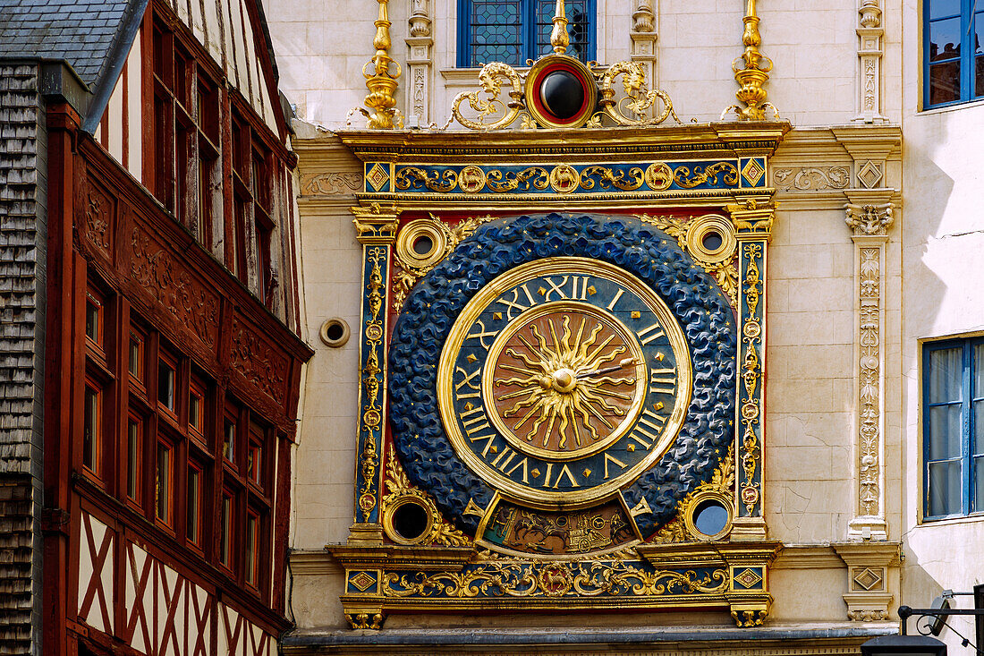  Gros-Horloge clock tower in the old town of Rouen in the Seine-Maritime department in the Normandy region of France 