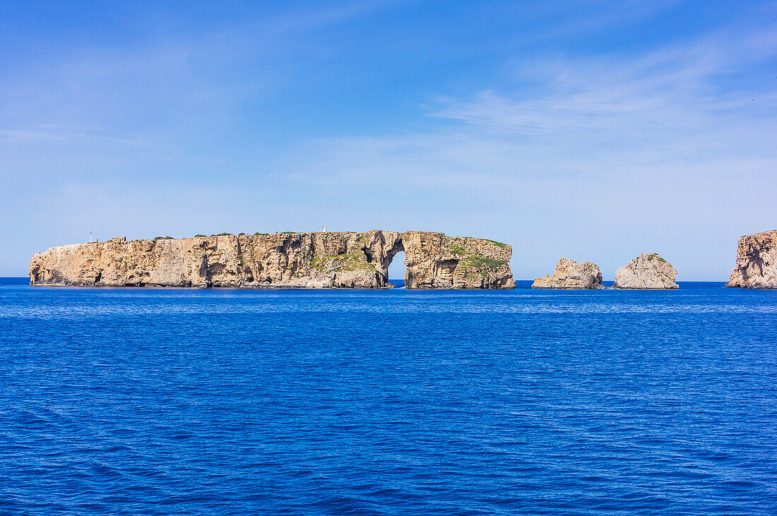  Rock formation in the Bay of Navarino near Pylos, a port city in Messinia, Greece. 