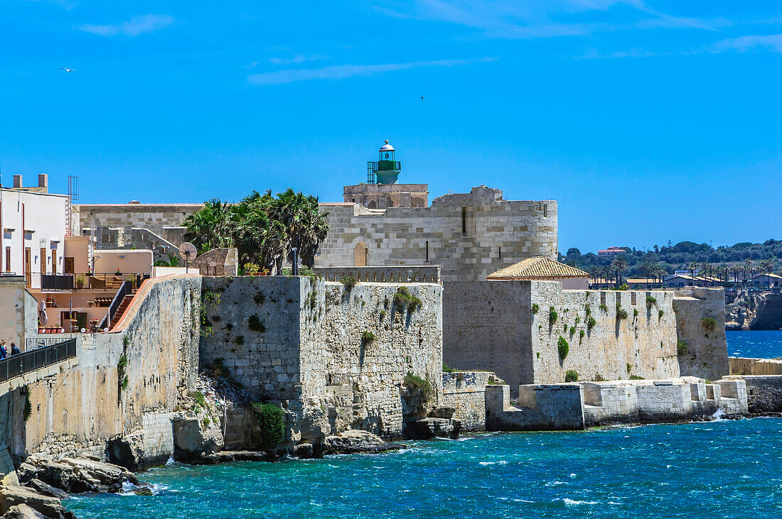  View of Syralus, Castello Maniace, Province of Syracuse, Italy, Sicily 