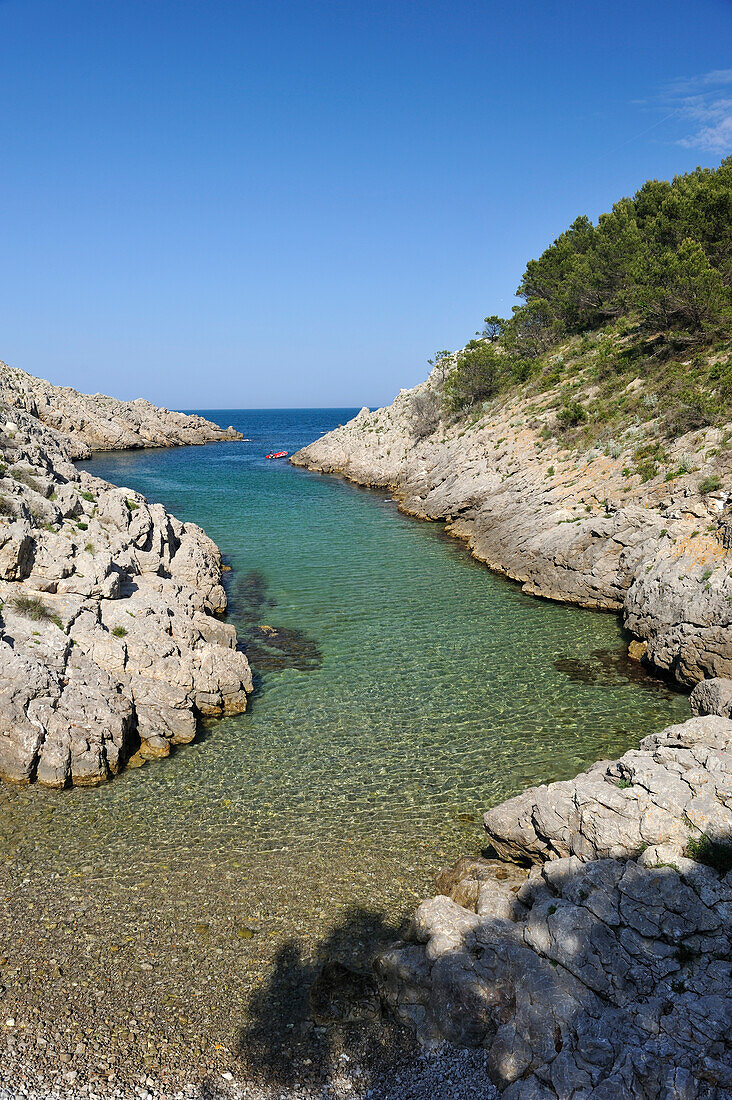 Cala (creek) Pedrosa .Montgri massif.Costa Brava,Catalonia,Spain,Europe