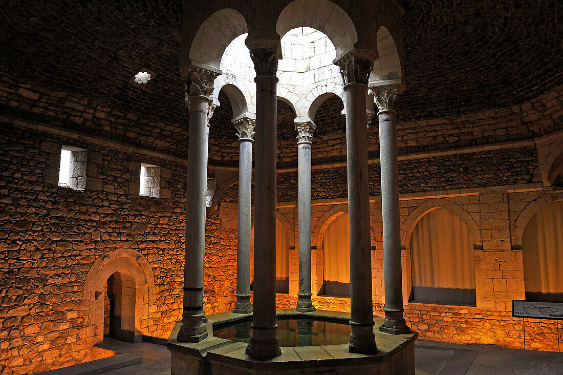 "Arab Baths", imitation of Medieval Moslem baths from the 12th century,  Girona, Catalonia, Spain,Europe