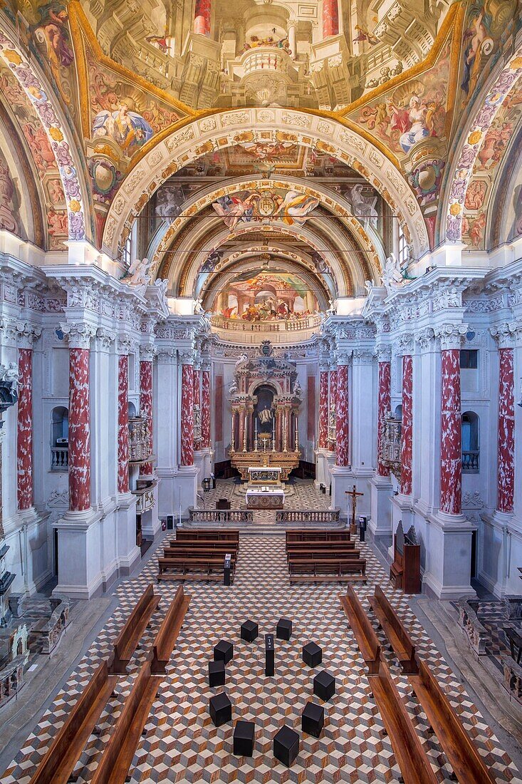 Kirche San Francesco wird Kirche „La Missione“ (Chiesa di San Francesco detta Chiesa delle Missione) genannt, Mondovi, Piemont, Italien