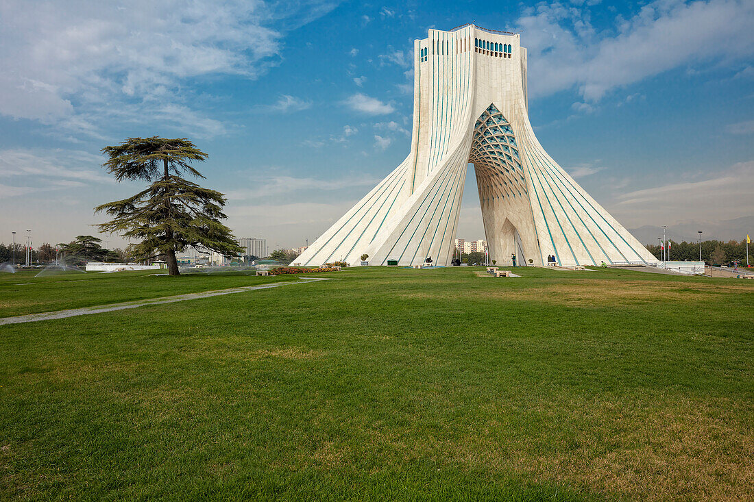 Azadi Tower (Freedom Tower), an iconic landmark in Tehran, Iran.