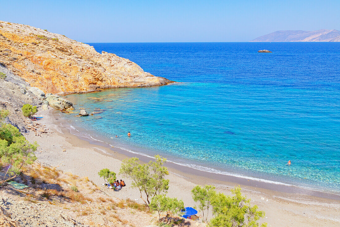 Vardia beach, Folegandros Island, Cyclades Islands, Greece