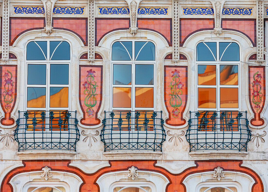 Art Nouveau building facade, Aveiro, Portugal