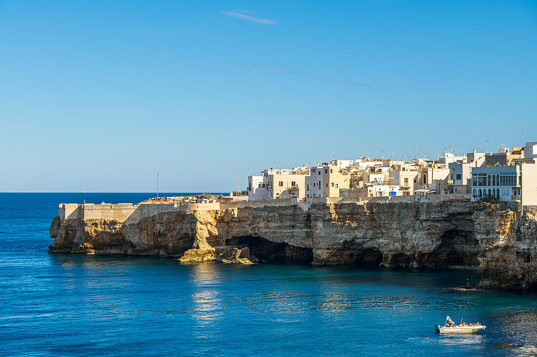 Coastline of Polignano a Mare, Puglia, Italy.