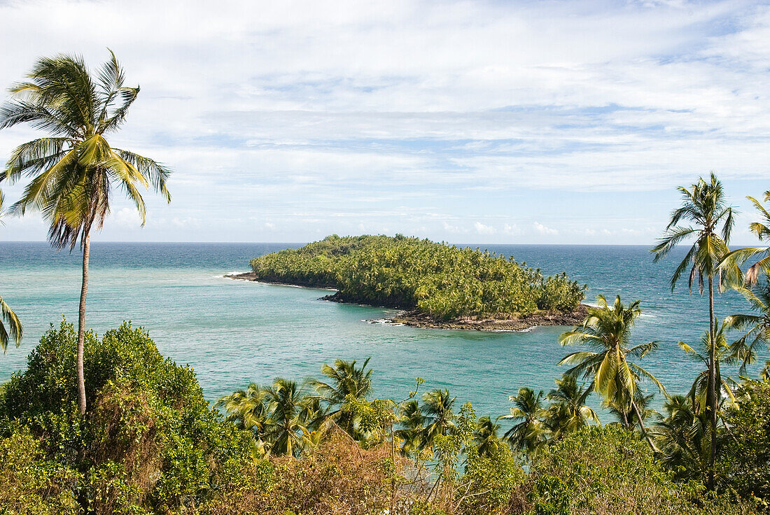 Ile du Diable viewed from the Ile Royale,Iles du Salut (Islands of Salvation),French Guiana,overseas department and region of France,Atlantic coast of South America