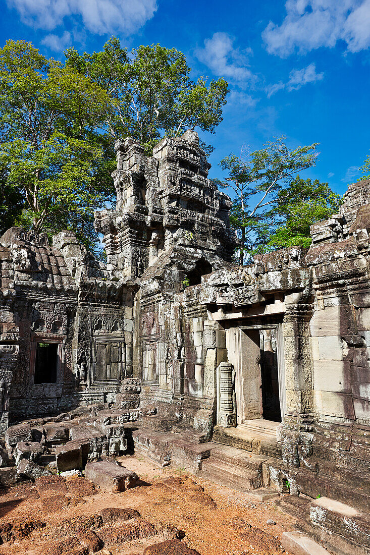 Ruins of the ancient Banteay Kdei temple. Angkor Archaeological Park, Siem Reap Province, Cambodia.