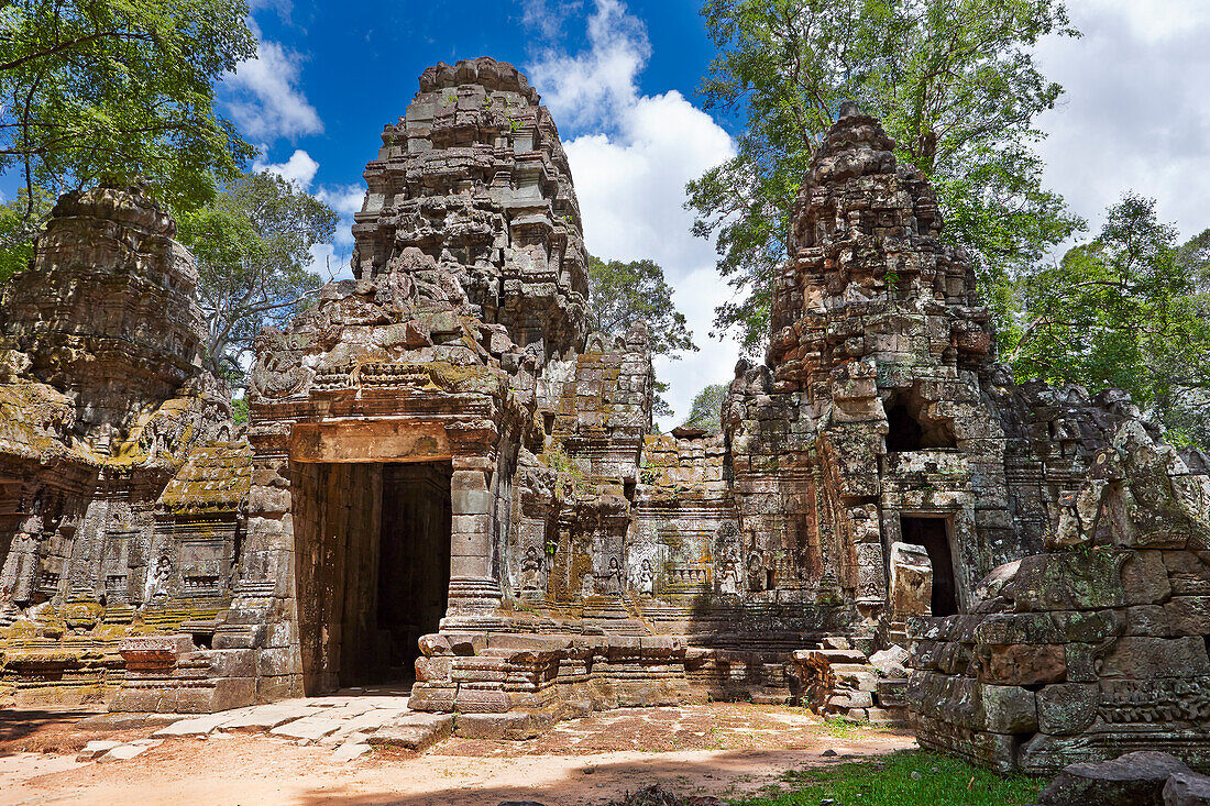 Ruins of ancient Preah Khan temple in the Angkor Archaeological Park, Siem Reap Province, Cambodia.