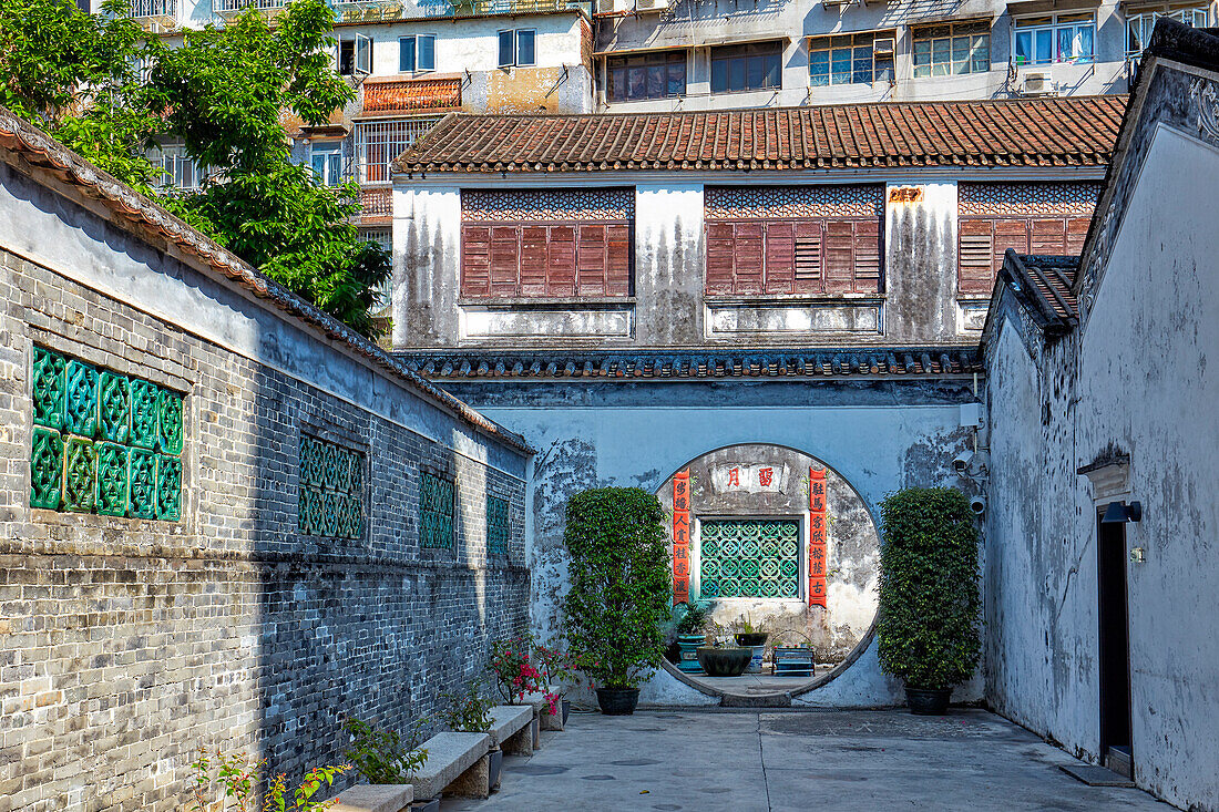 Innenhof Mandarin-Haus (Casa da Cheang), Familiensitz von Zheng Guanying, Macau, China.