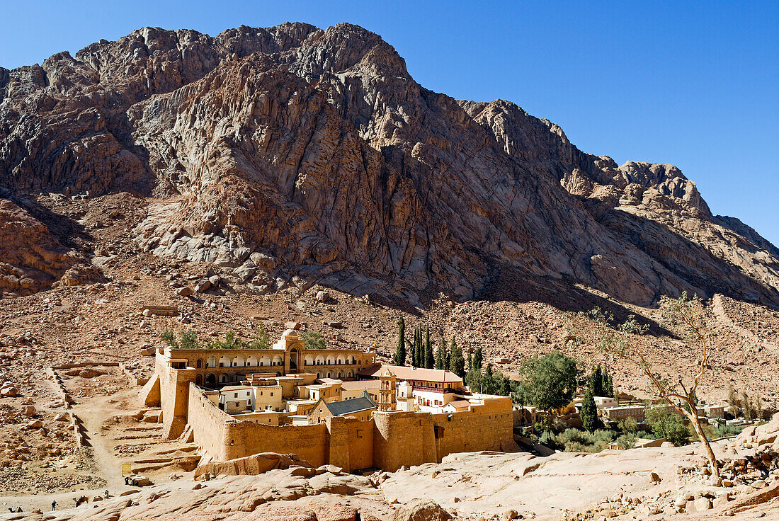 Blick auf das Katharinenkloster im Gouvernement Dschanub Sinai, Südsinai, Sinai-Halbinsel, Ägypten, Afrika