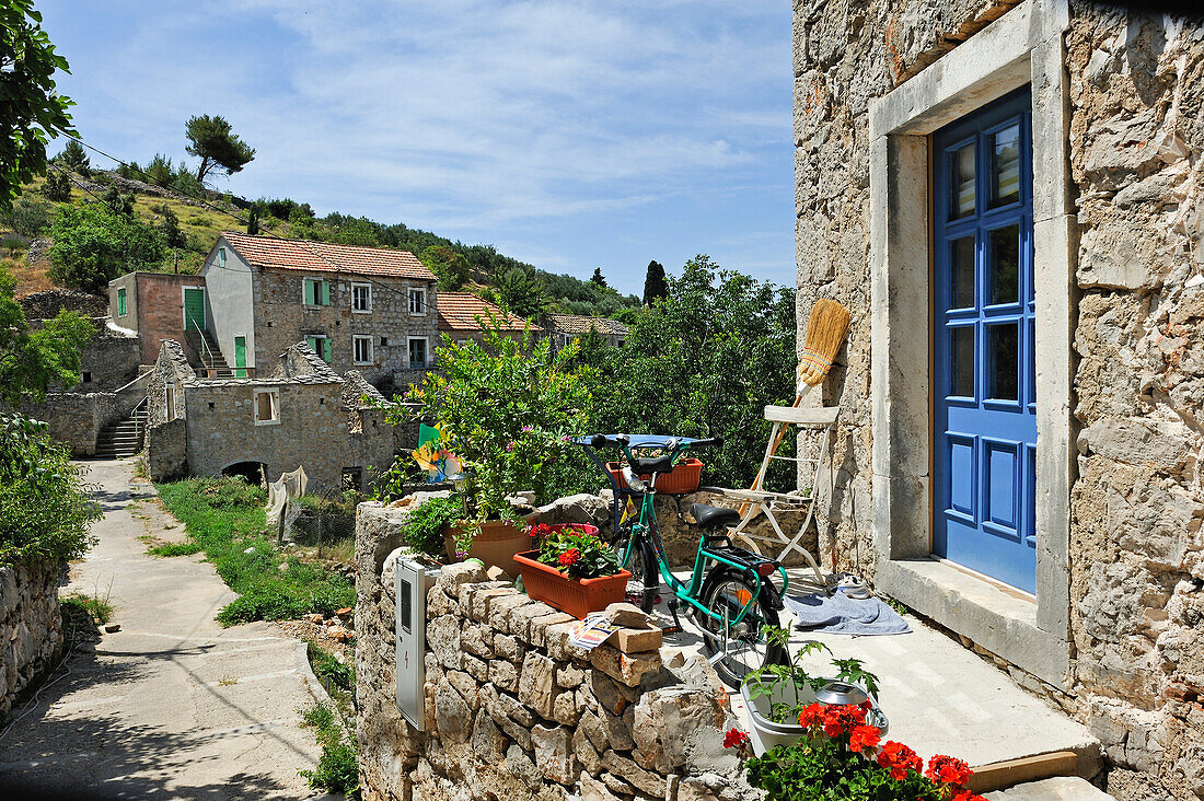 Dorf Velo Grablje, Insel Hvar, Dalmatien, Kroatien, Südosteuropa