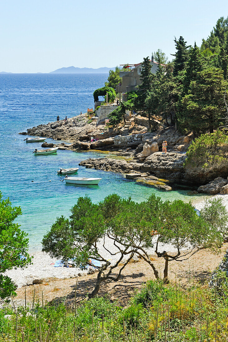 Strand der Bucht Pupnatska Luka, Pupnat,  Insel Korcula, bei Dubrovnik, Dalmatien, Kroatien, Südosteuropa