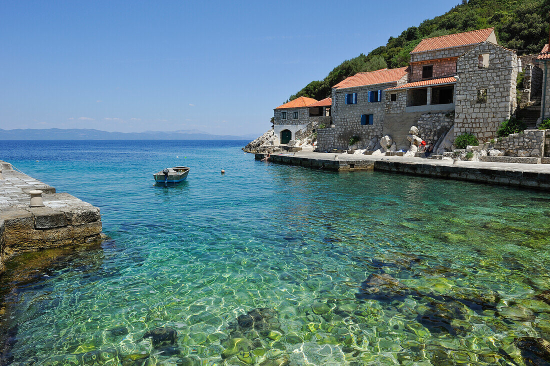 protected historic site of Lucica, a former fishermen settlement near Lastovo town, Lastovo island, Croatia, Southeast Europe