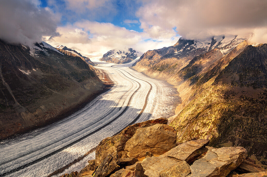  Aletsch Glacier, glacier, glacier tongue, Fieschertal, mountains, Alps, Valais, Switzerland, Europe 