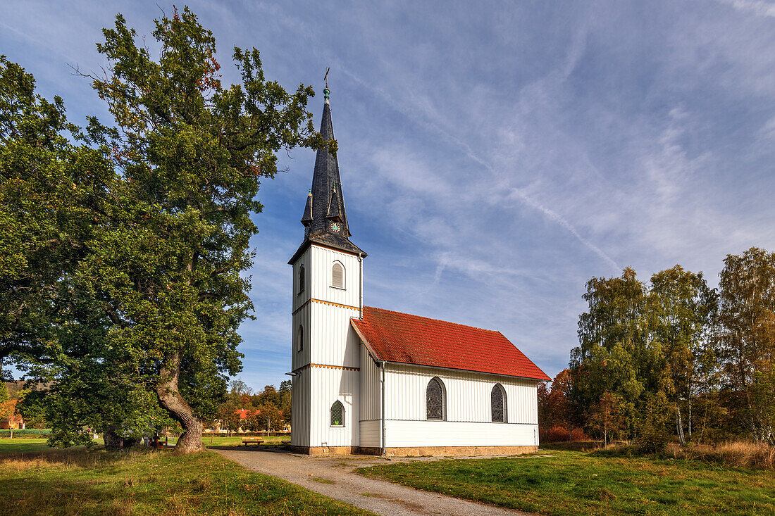 Kirche, Holzkirche, Kleinste Holzkirche Deutschlands, Elend, Harz, Sachsen-Anhalt, Deutschland, Europa