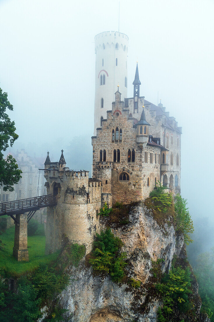  castle, palace, fairytale castle, sunset, Lichtenstein, Baden-WÃ¼rttemberg, Germany, Europe 