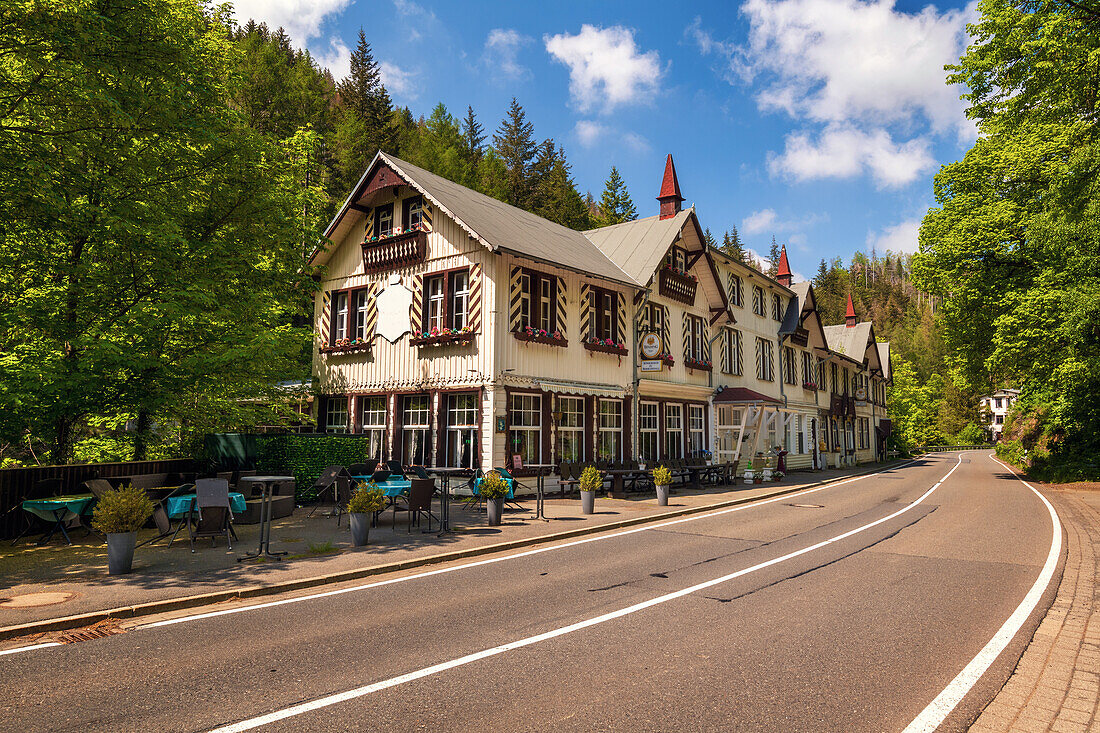 Strasse, Tal, Königreich Romkerhall, Okertal, Oker, Harz, Niedersachsen, Deutschland, Europa